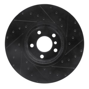 BMW X4 Brake Rotor (1) - Left Front - R1 Concepts - Drilled & Slotted - Black - `16-`18